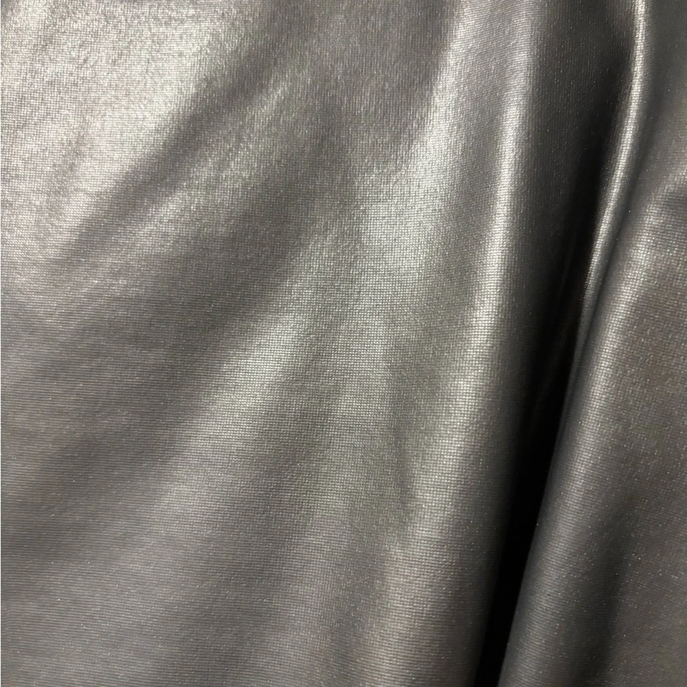 Zara Black Faux Leather Short Sleeve Top - Picture 3 of 6